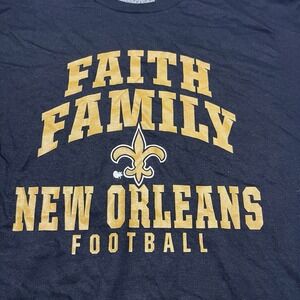 New Orleans Saints T-Shirt NFL Men's Large Faith & Family Fanatics Black NWOT